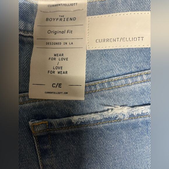 Current Elliot The Boyfriend Original Fit Distressed Straight Leg Jeans NWT 26 - Picture 5 of 5